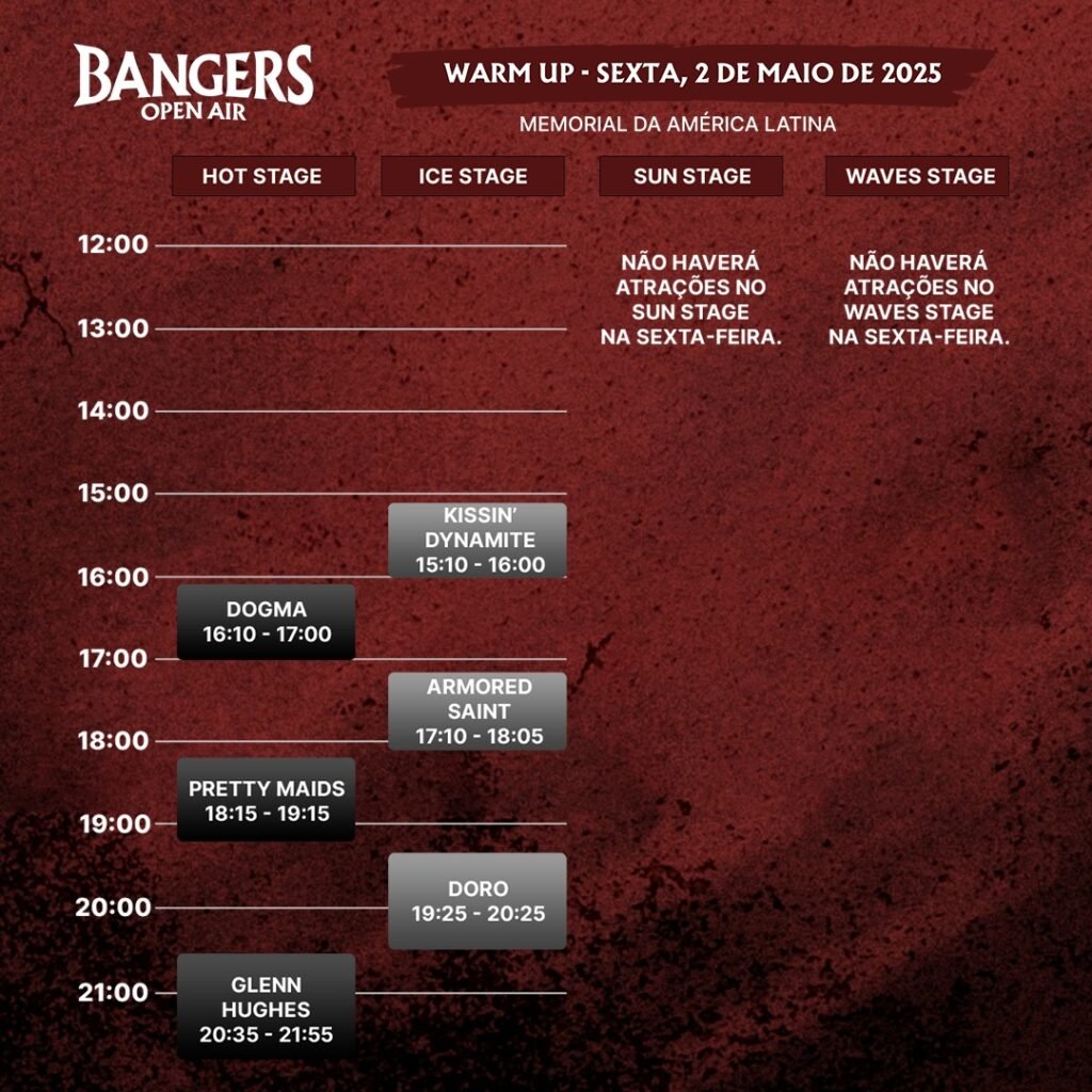 Bangers Open Air: Grade de horários é divulgada