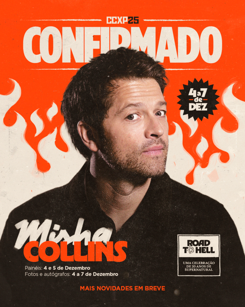 CCXP25 promove “Road to Hell”, celebração dos 20 anos de Supernatural com Misha Collins, Kathryn Newton, Jim Beaver, Rob Benedict e Richard Speight Jr.